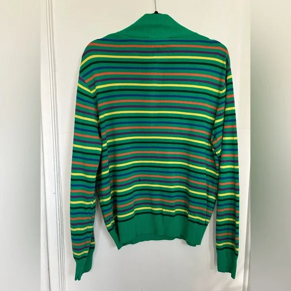 Teddy Fresh unisex colorful multi-striped half Zip-Up Sweater - Picture 3 of 5
